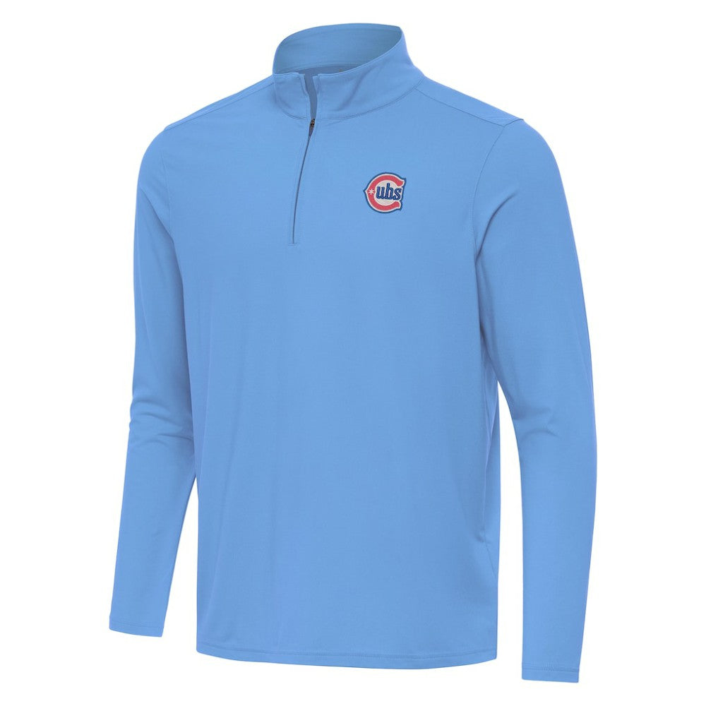 Chicago Cubs Antigua Alternate Logo Intent Quarter-Zip Pullover - Powder Blue