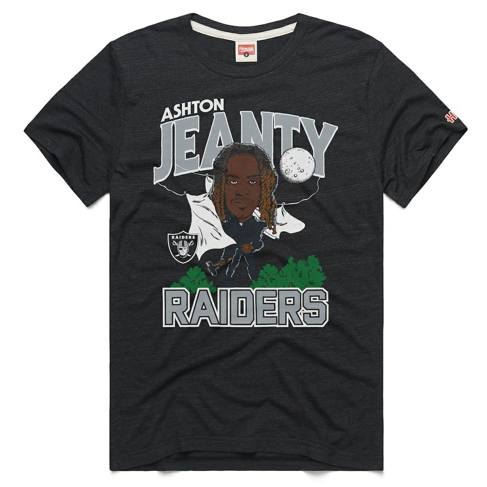 NFL Las Vegas Raiders Ashton Jeanty  Homage Unisex Caricature Player Graphic Tri-Blend T-Shirt