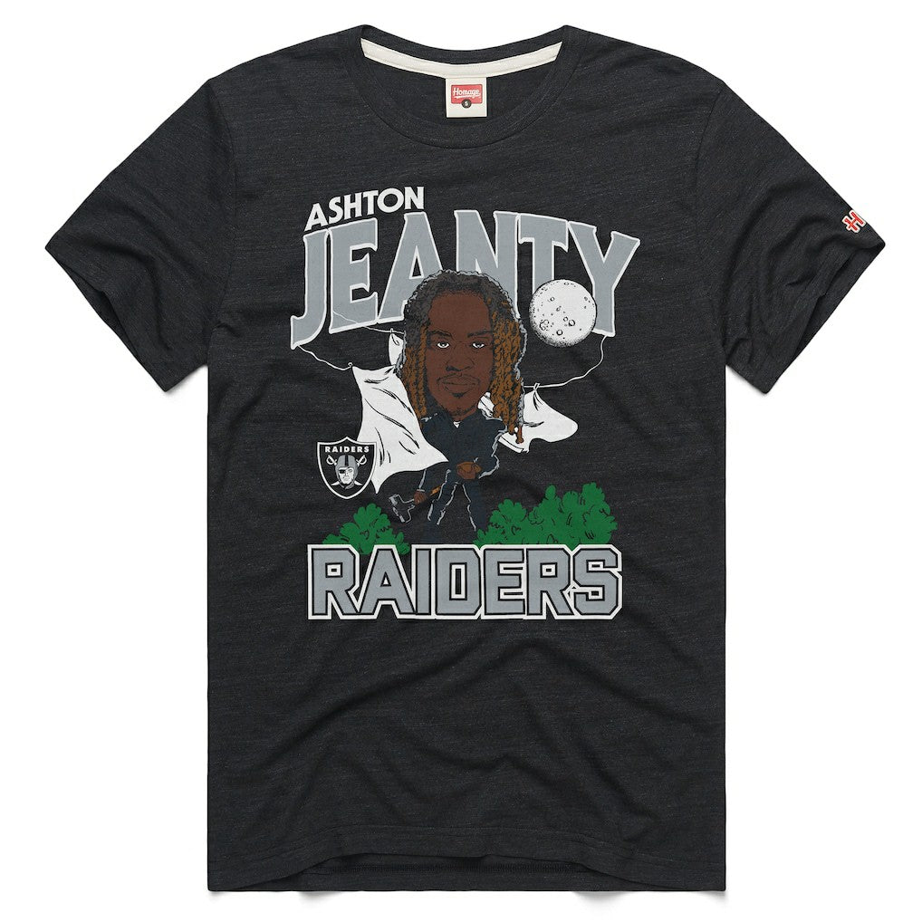 NFL Las Vegas Raiders Ashton Jeanty  Homage Unisex Caricature Player Graphic Tri-Blend T-Shirt