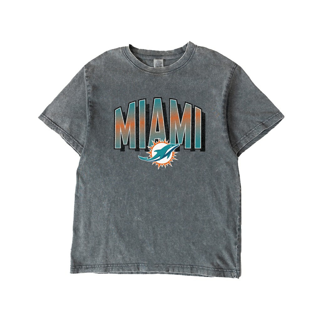 NFL Miami Dolphins Gameday Couture Women's Peak Performance Oversized Snow Wash T-Shirt