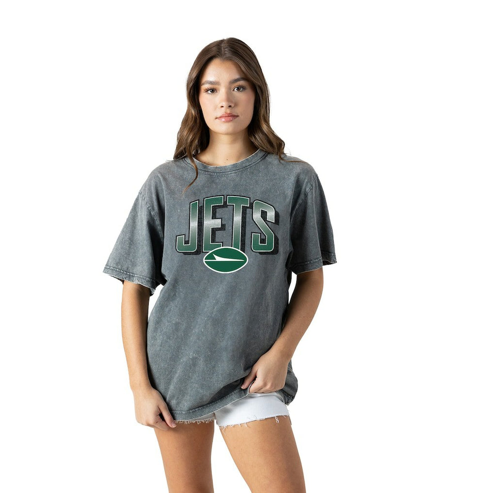 NFL New York Jets Gameday Couture Women's Peak Performance Oversized Snow Wash T-Shirt