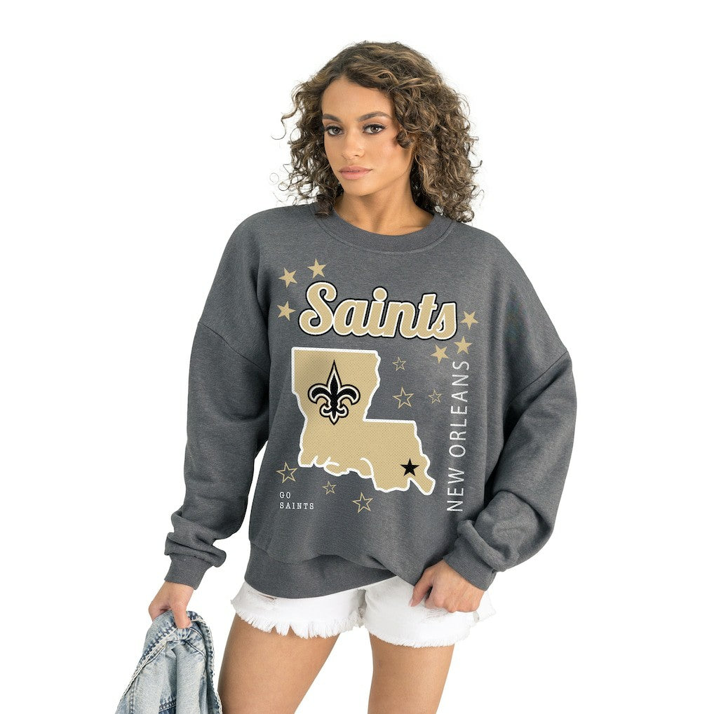 NFL New Orleans Saints Gameday Couture Women's Ready to Rumble Premium Fleece Pullover Sweatshirt