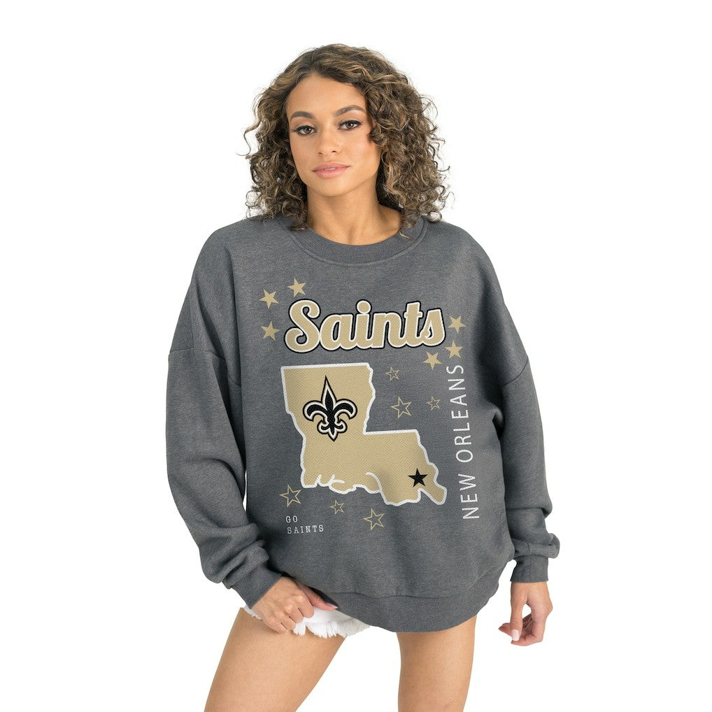 NFL New Orleans Saints Gameday Couture Women's Ready to Rumble Premium Fleece Pullover Sweatshirt