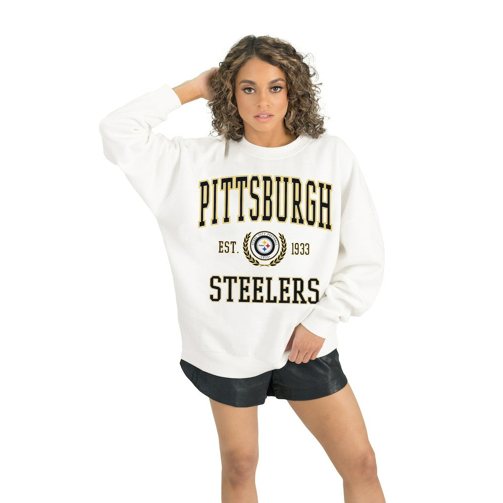 NFL Pittsburgh Steelers Gameday Couture Women's Timeless Triumph Premium Fleece Pullover Sweatshirt