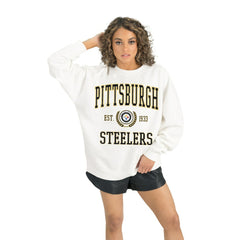 NFL Pittsburgh Steelers Gameday Couture Women's Timeless Triumph Premium Fleece Pullover Sweatshirt