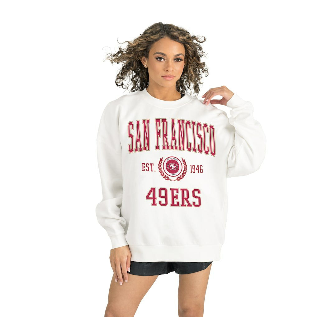 NFL San Francisco 49ers Gameday Couture Women's Timeless Triumph Premium Fleece Pullover Sweatshirt