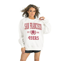 NFL San Francisco 49ers Gameday Couture Women's Timeless Triumph Premium Fleece Pullover Sweatshirt