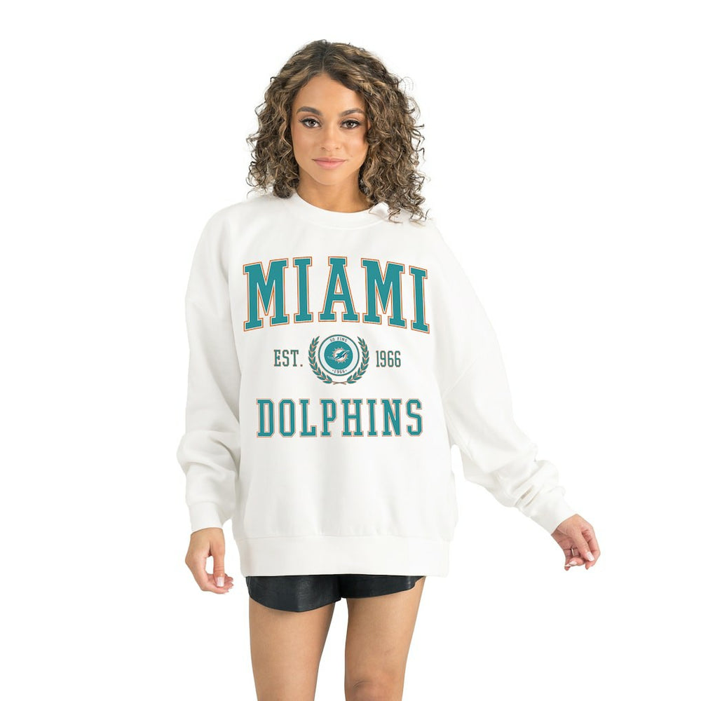 NFL Miami Dolphins Gameday Couture Women's Timeless Triumph Premium Fleece Pullover Sweatshirt