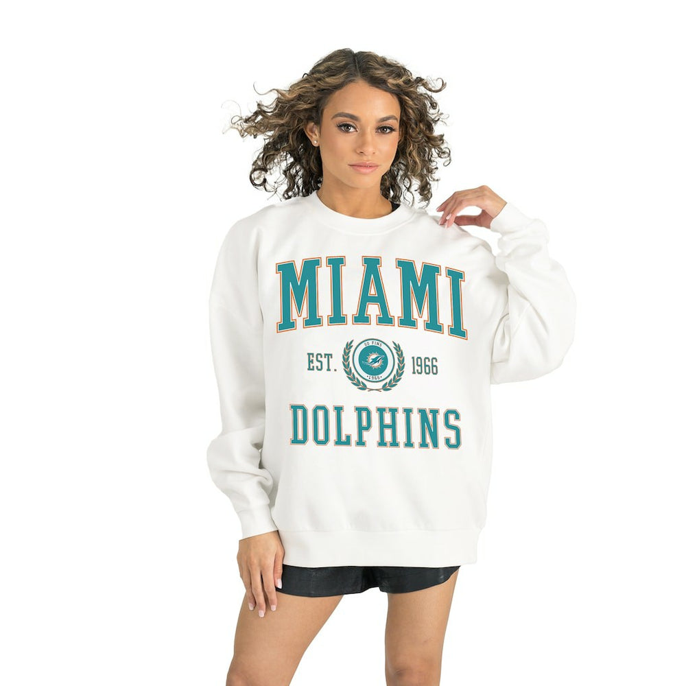 NFL Miami Dolphins Gameday Couture Women's Timeless Triumph Premium Fleece Pullover Sweatshirt