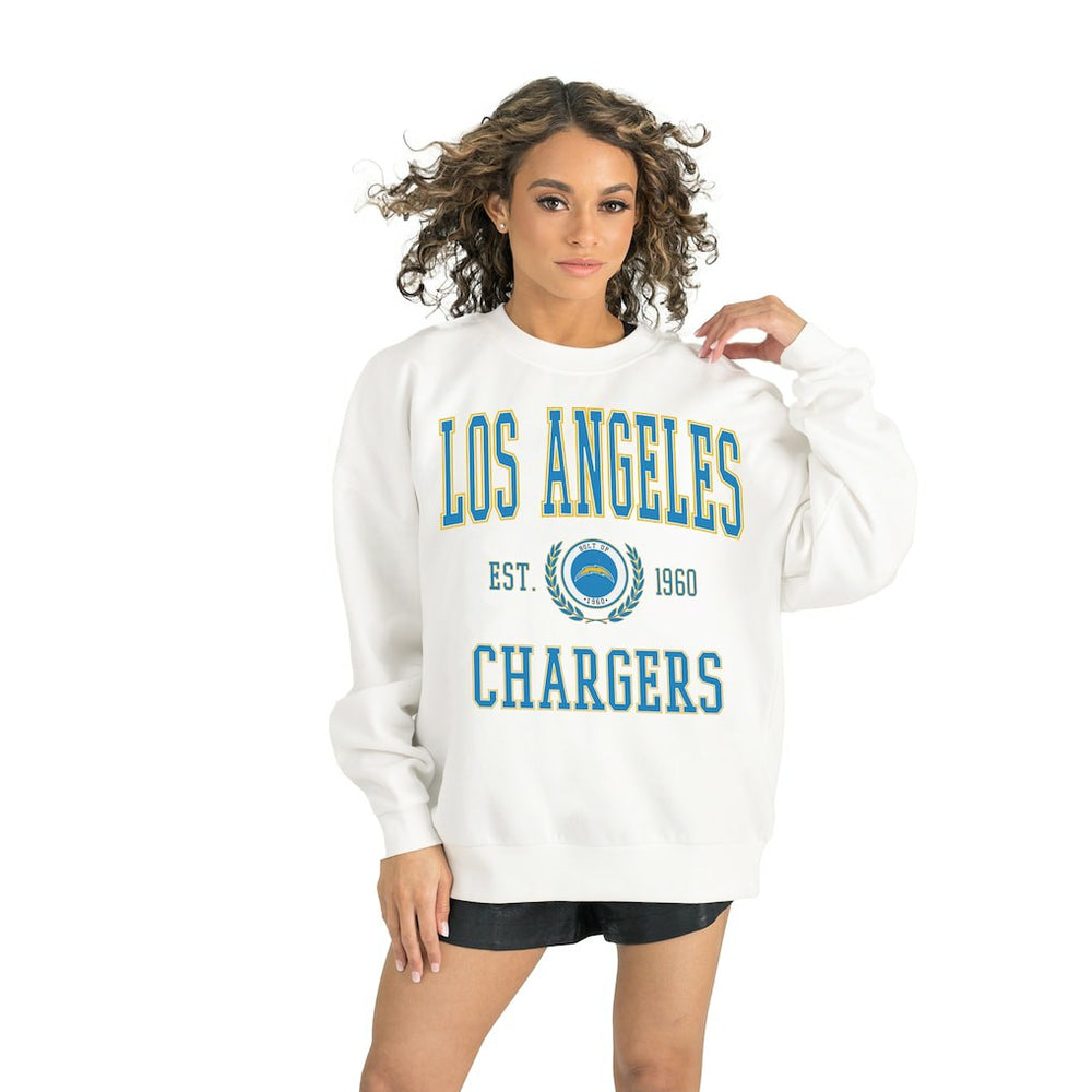 NFL Los Angeles Chargers Gameday Couture Women's Timeless Triumph Premium Fleece Pullover Sweatshirt
