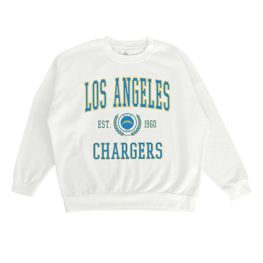 NFL Los Angeles Chargers Gameday Couture Women's Timeless Triumph Premium Fleece Pullover Sweatshirt