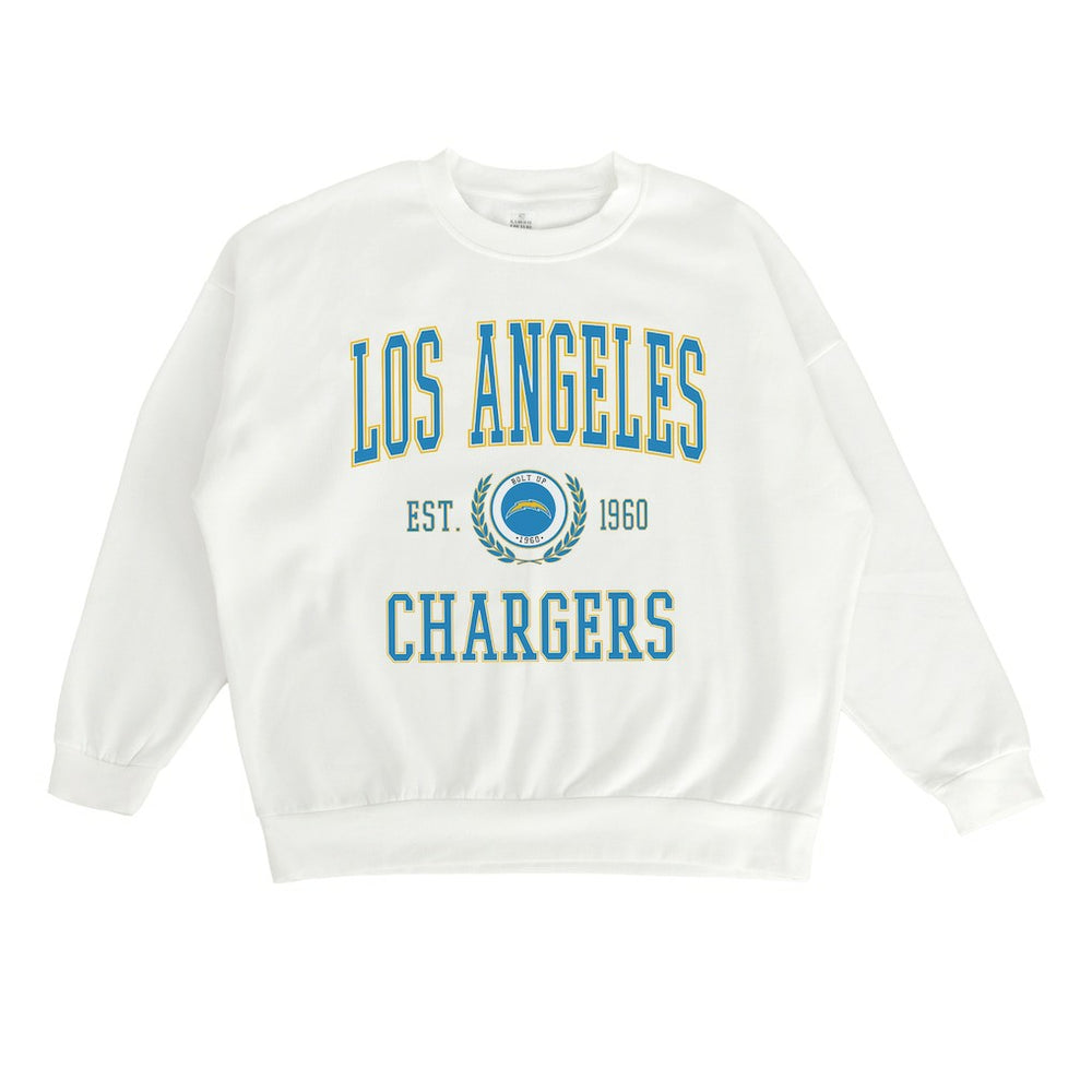 NFL Los Angeles Chargers Gameday Couture Women's Timeless Triumph Premium Fleece Pullover Sweatshirt