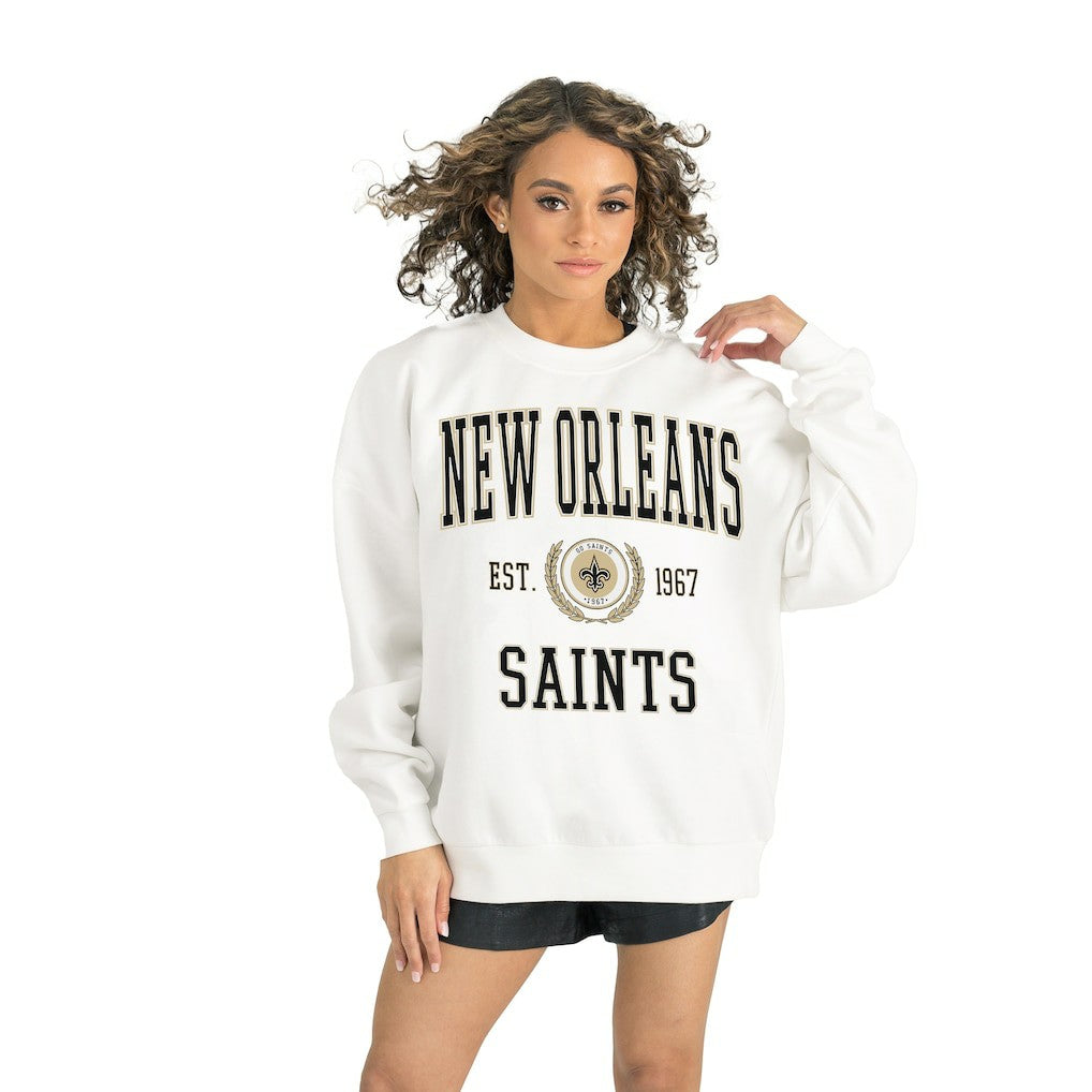 NFL New Orleans Saints Gameday Couture Women's Timeless Triumph Premium Fleece Pullover Sweatshirt