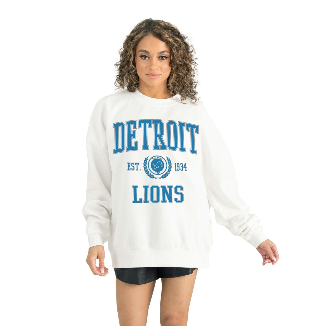 NFL Detroit Lions Gameday Couture Women's Timeless Triumph Premium Fleece Pullover Sweatshirt