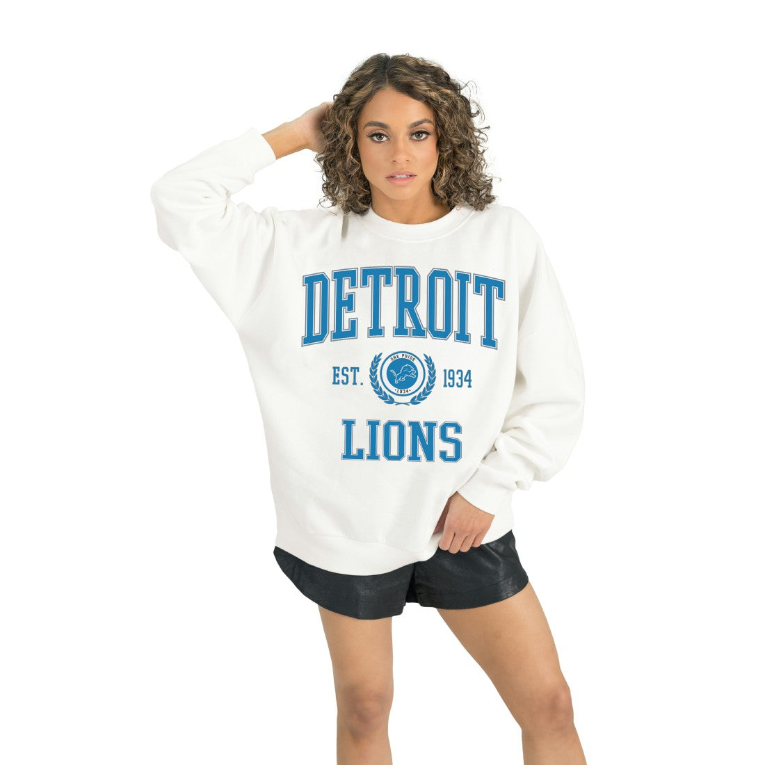 NFL Detroit Lions Gameday Couture Women's Timeless Triumph Premium Fleece Pullover Sweatshirt