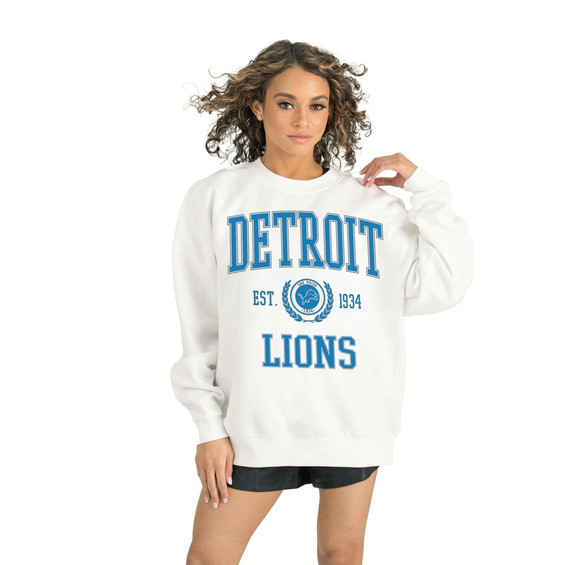 NFL Detroit Lions Gameday Couture Women's Timeless Triumph Premium Fleece Pullover Sweatshirt