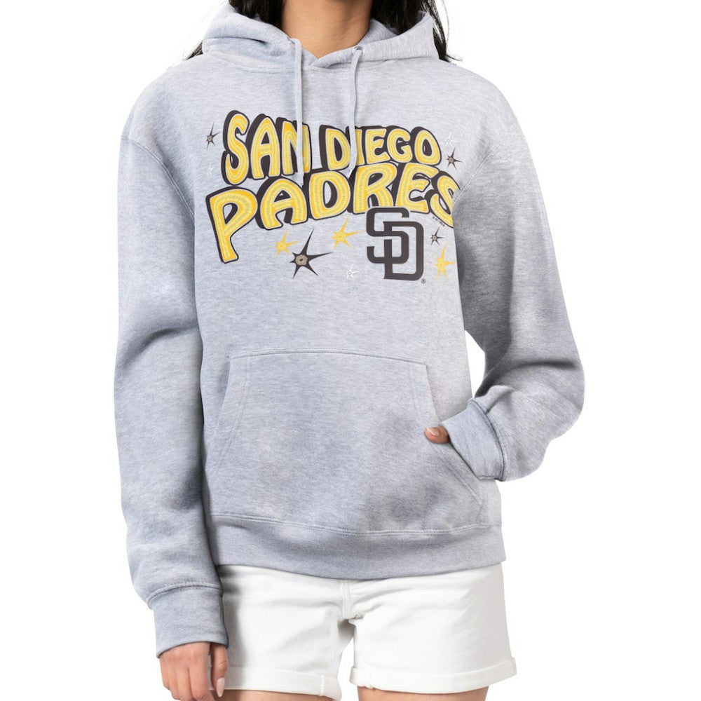 San Diego Padres Starter Women's Fireworks Fleece Tri-Blend Pullover Hoodie - Gray