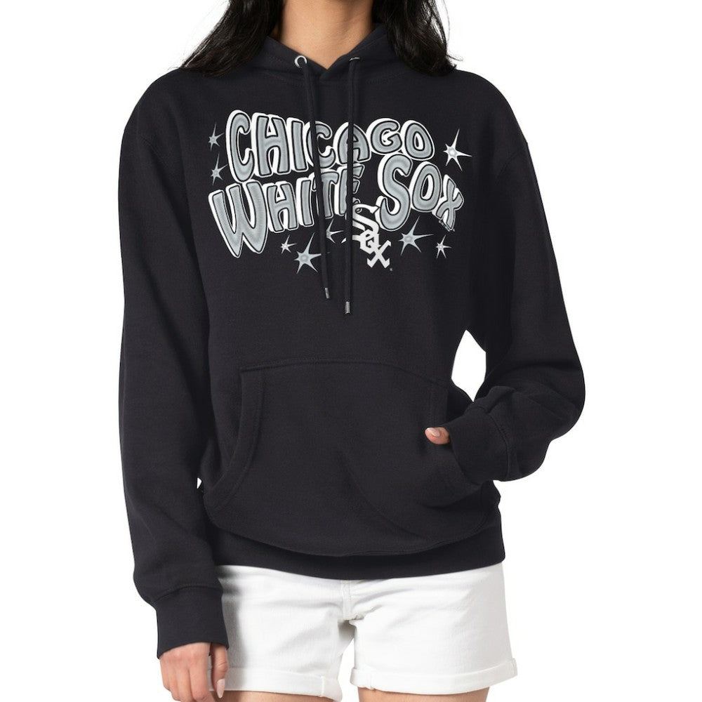 Chicago White Sox Starter Women's Fireworks Fleece Tri-Blend Pullover Hoodie - Black