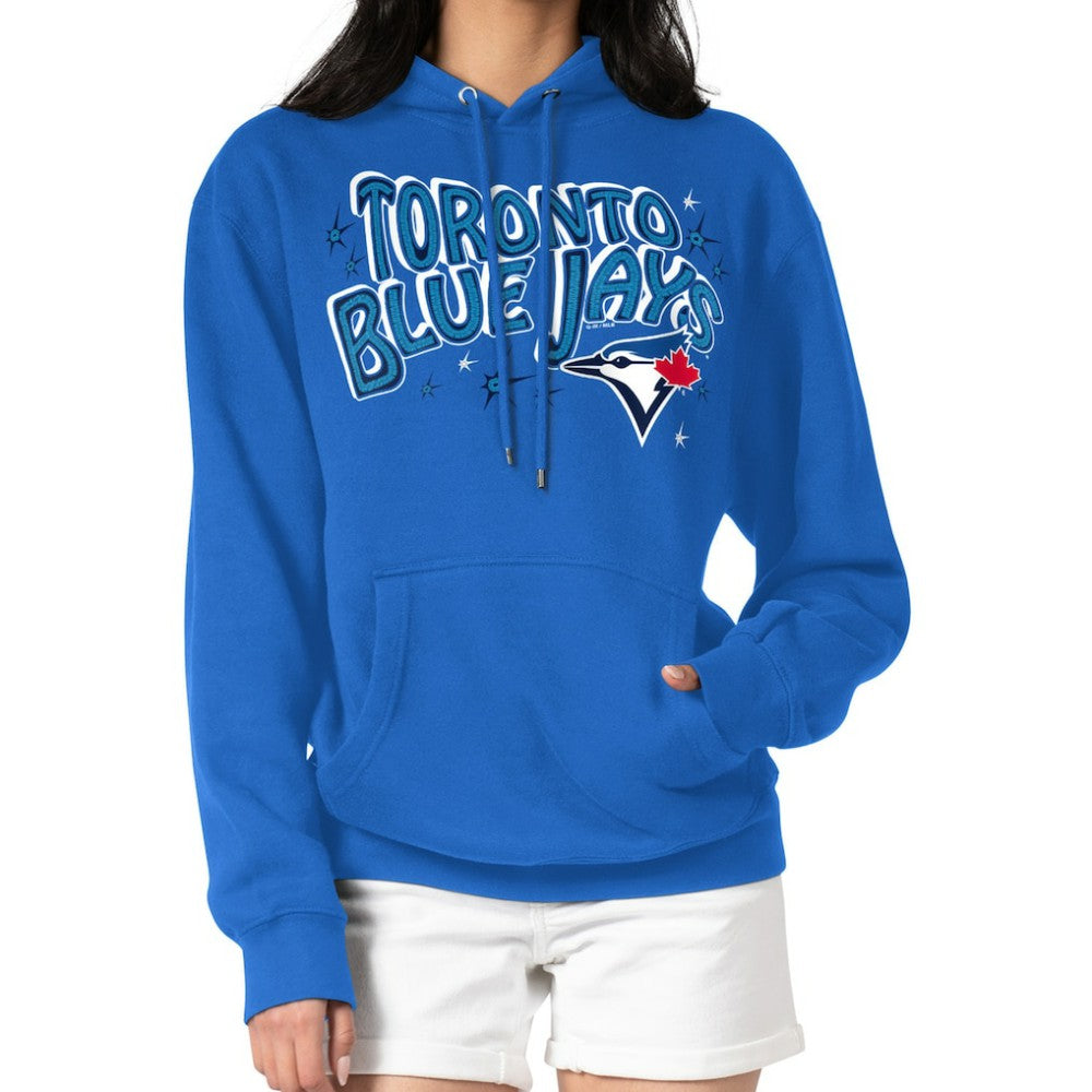 Toronto Blue Jays Starter Women's Fireworks Fleece Tri-Blend Pullover Hoodie - Royal