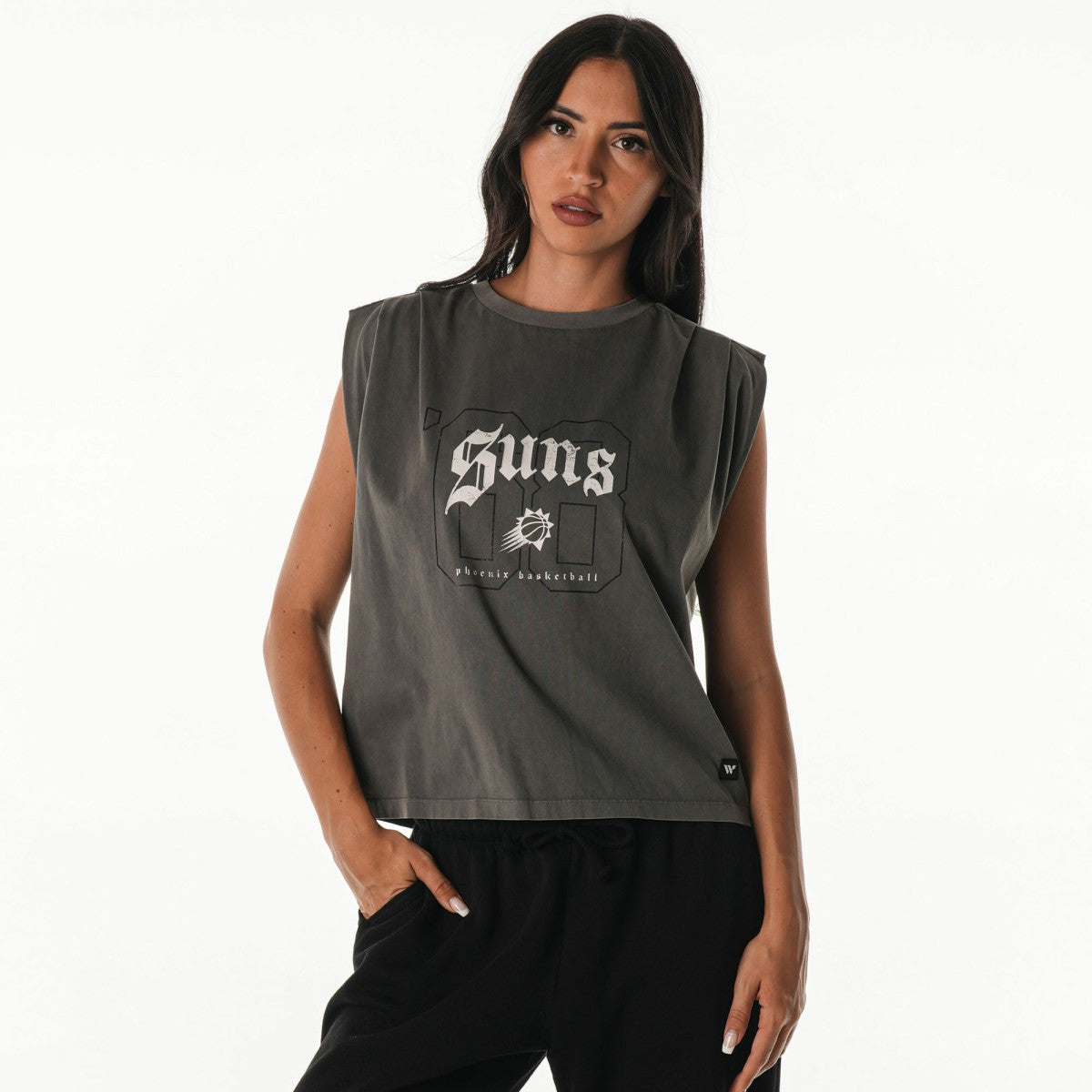 Phoenix Suns The Wild Collective Unisex 2025/26 City Edition Boxy Cropped Darted Tank Top - Gray online