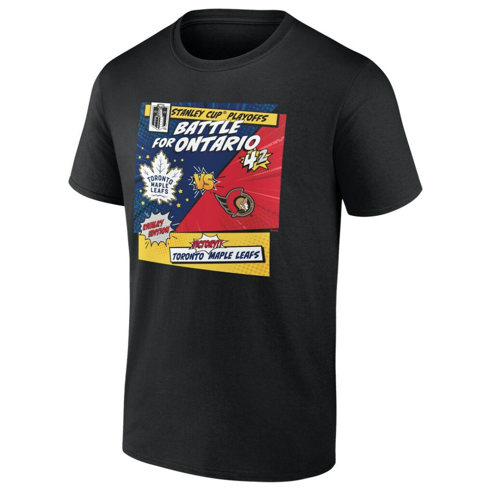 Toronto Maple Leafs vs. Ottawa Senators 2025 Stanley Cup Playoffs Rivalry Comic Pop T-Shirt