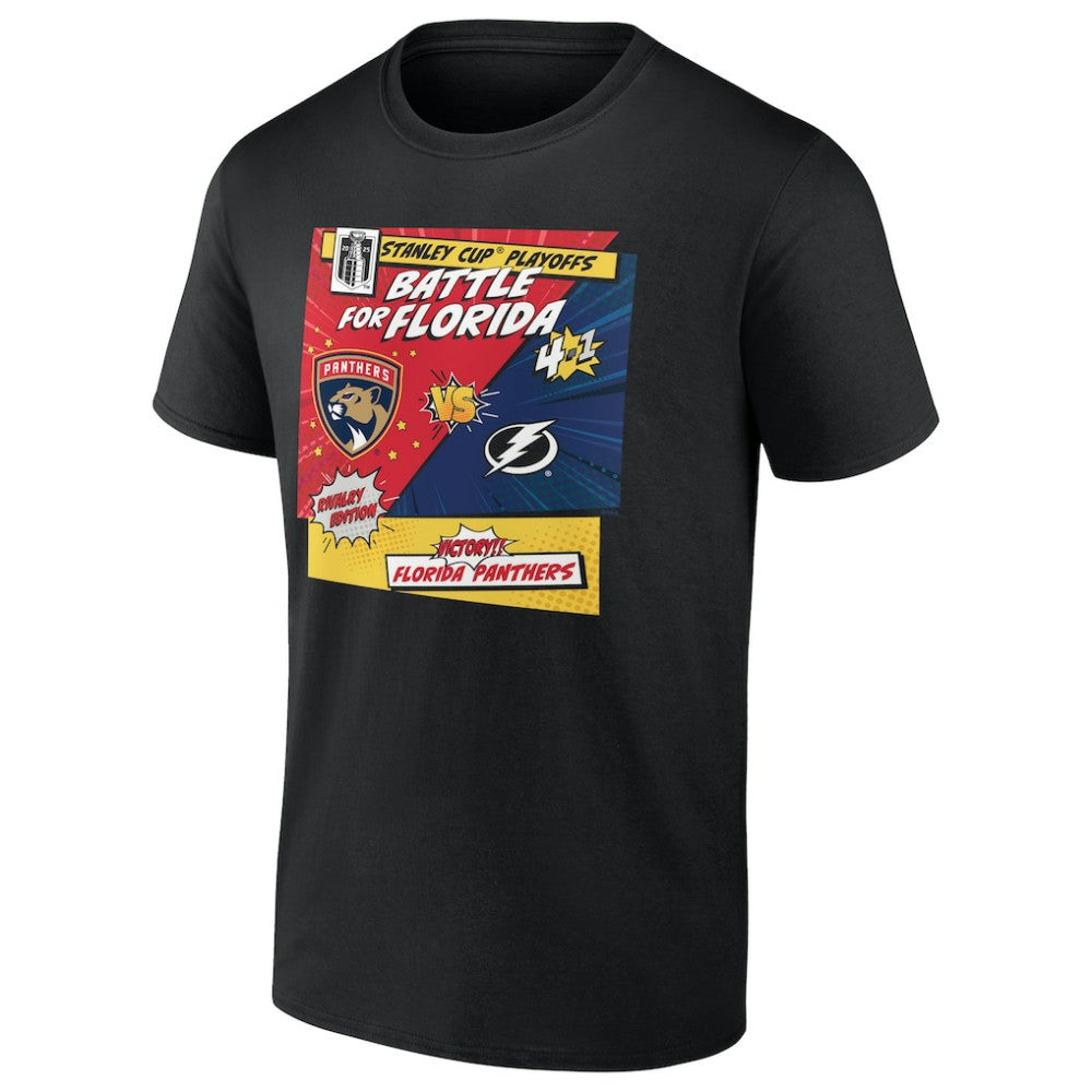 Florida Panthers vs. Tampa Bay Lightning 2025 Stanley Cup Playoffs Rivalry Comic Pop T-Shirt