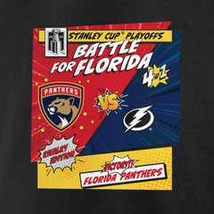 Florida Panthers vs. Tampa Bay Lightning 2025 Stanley Cup Playoffs Rivalry Comic Pop T-Shirt