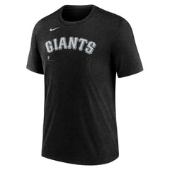San Francisco Giants Wordmark Tri-Blend T-Shirt - Heather Black | Nike