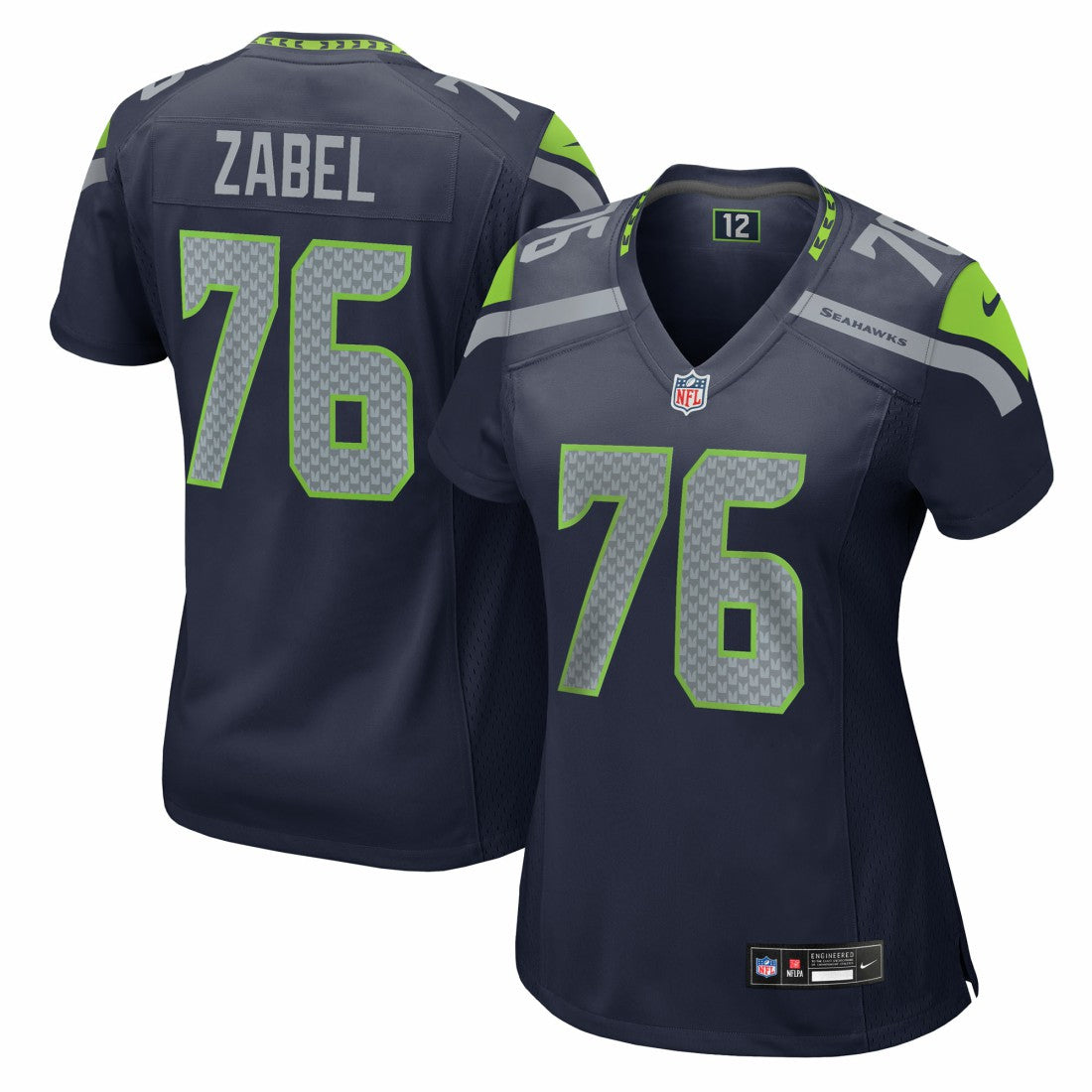 NFL Seattle Seahawks Grey Zabel  Women's Team Game Jersey