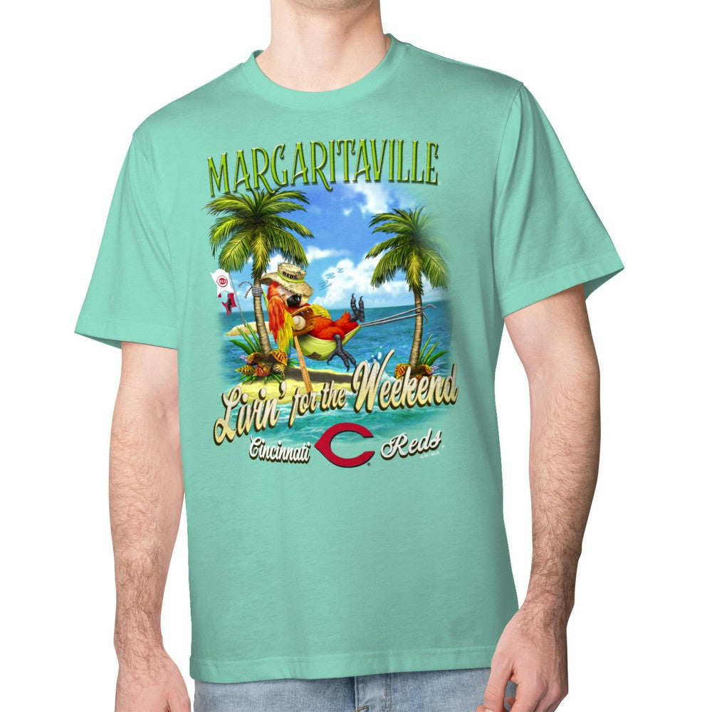 Cincinnati Reds Margaritaville Livin' for the Weekend T-Shirt - Mint