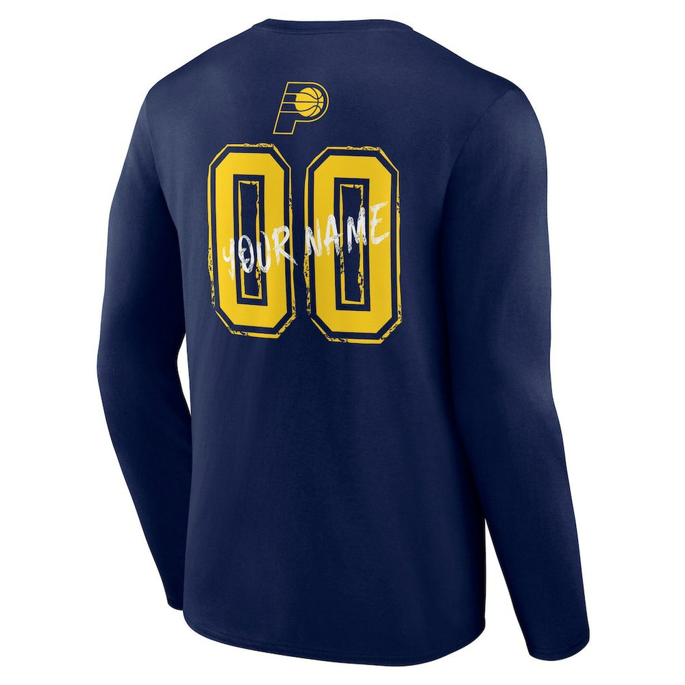 Indiana Pacers Hustle Custom Long Sleeve T-Shirt - Navy discount