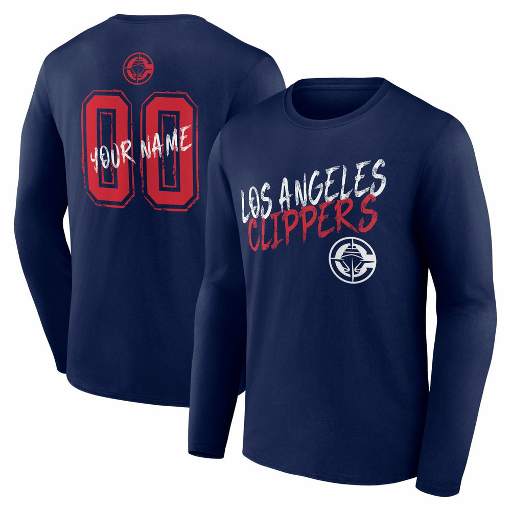 LA Clippers Hustle Custom Long Sleeve T-Shirt - Navy outlet