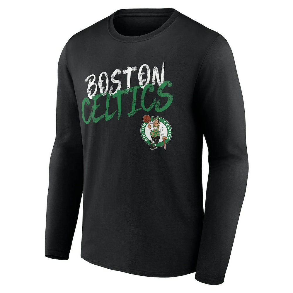 Boston Celtics Hustle Custom Long Sleeve T-Shirt - Black cheap