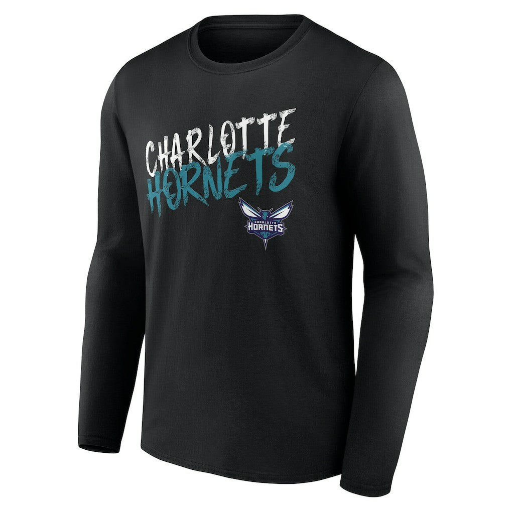 Charlotte Hornets Hustle Custom Long Sleeve T-Shirt - Black outlet