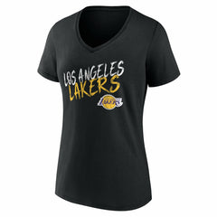 Los Angeles Lakers Women's Hustle Custom V-Neck T-Shirt - Black cheap