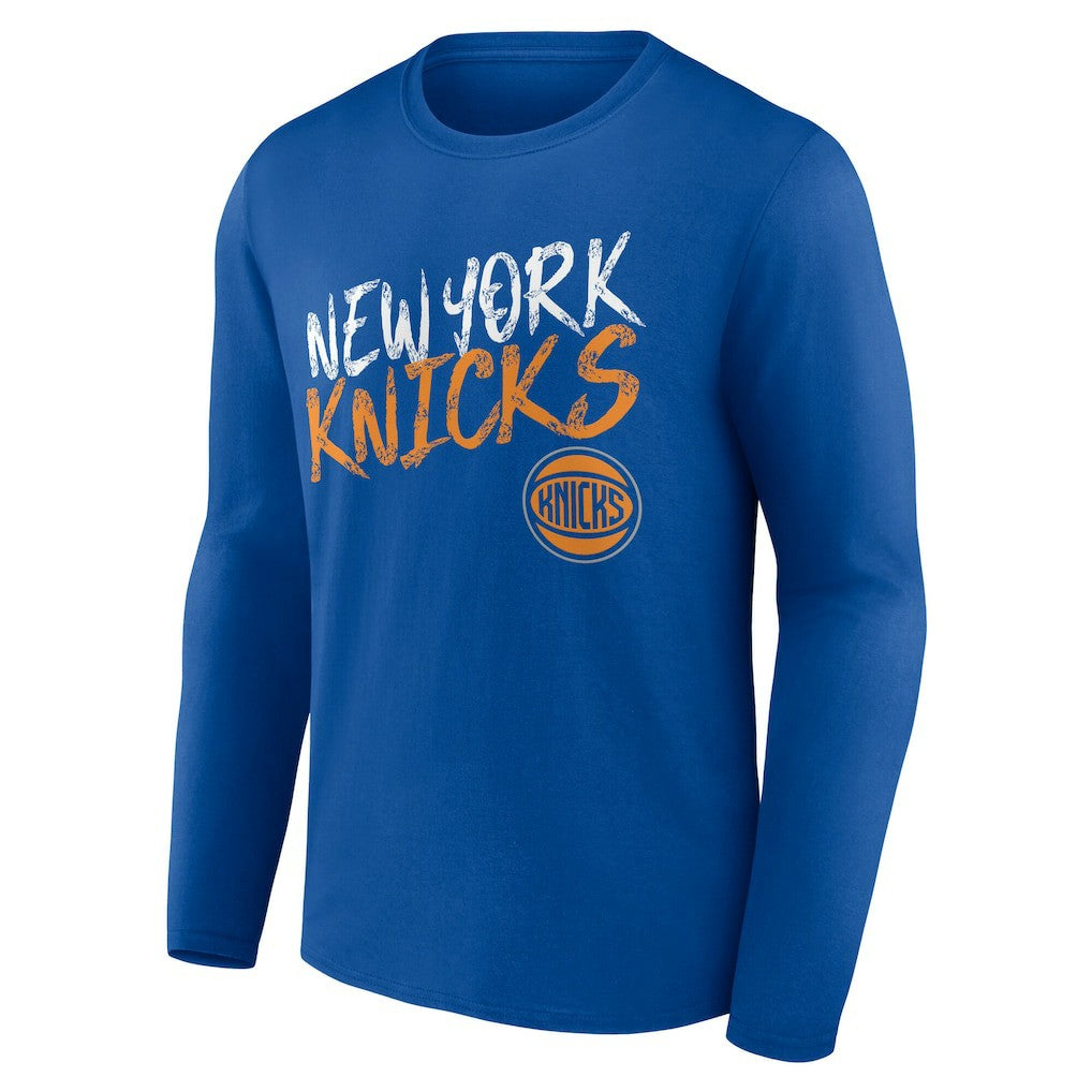 New York Knicks Hustle Custom Long Sleeve T-Shirt - Blue discount