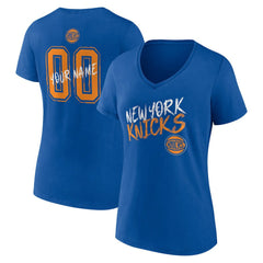 New York Knicks Women's Hustle Custom V-Neck T-Shirt - Blue on sale