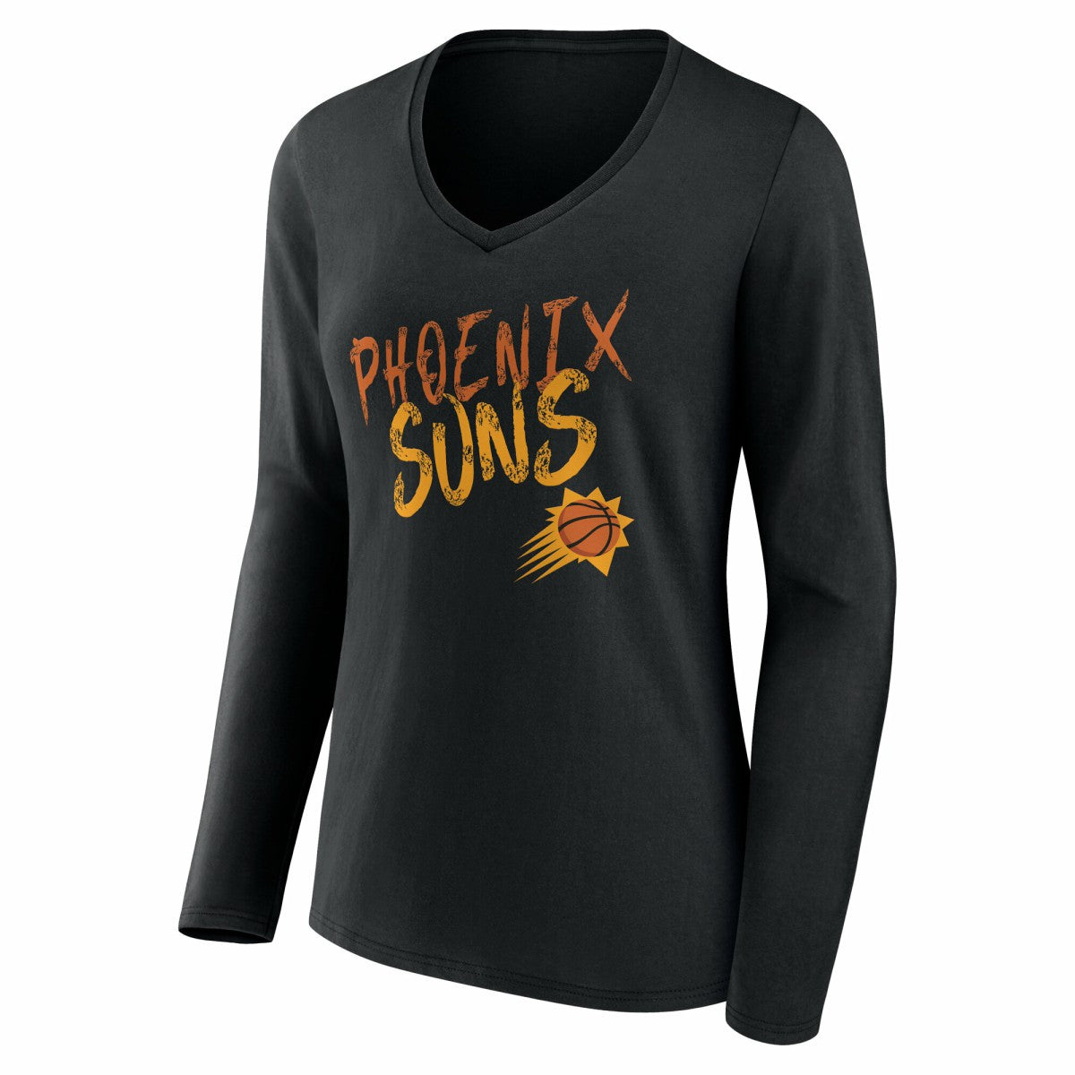 Phoenix Suns Women's Hustle Custom Long Sleeve V-Neck T-Shirt - Black outlet