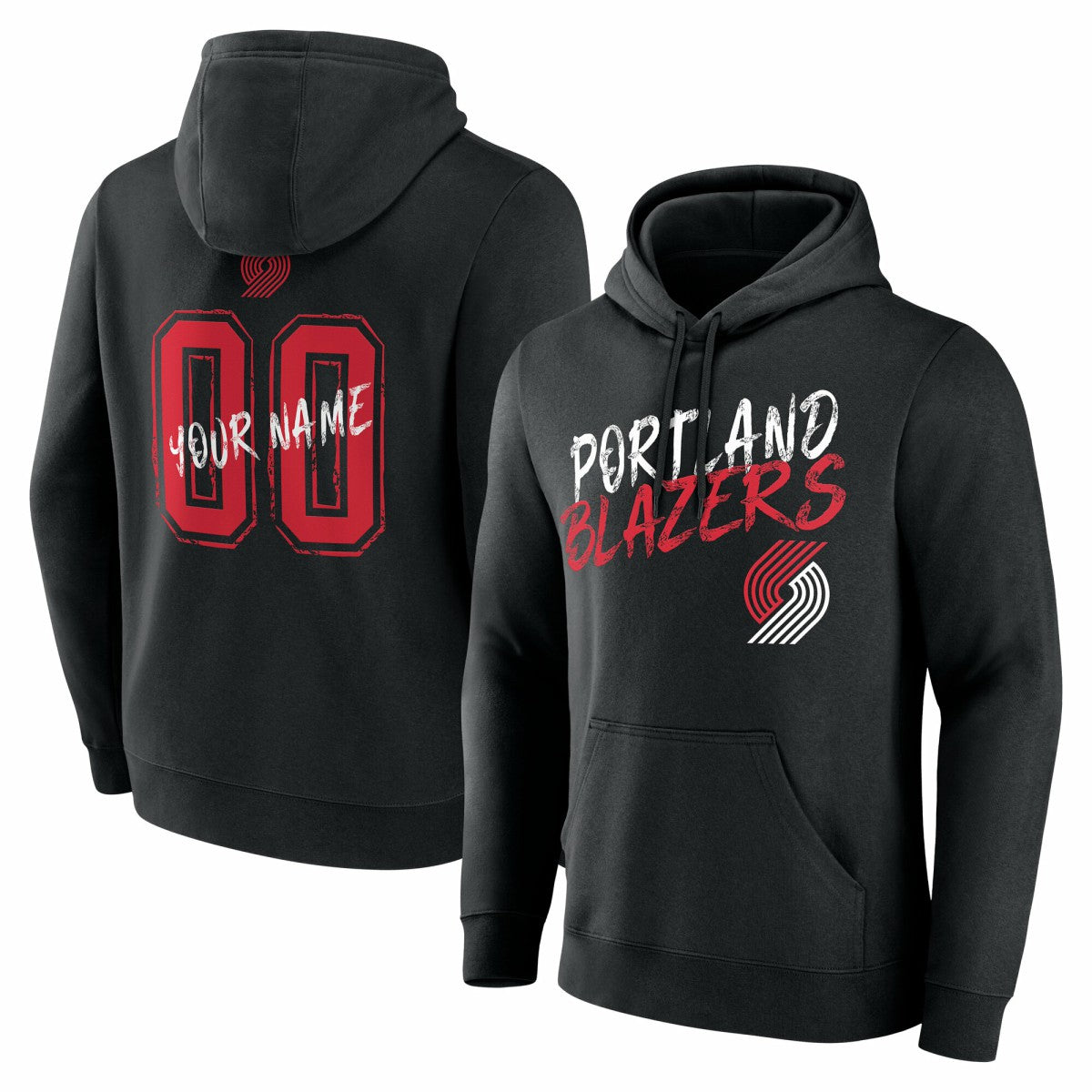 Portland Trail Blazers Hustle Custom Pullover Hoodie - Black sale