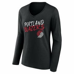 Portland Trail Blazers Women's Hustle Custom Long Sleeve V-Neck T-Shirt - Black sale