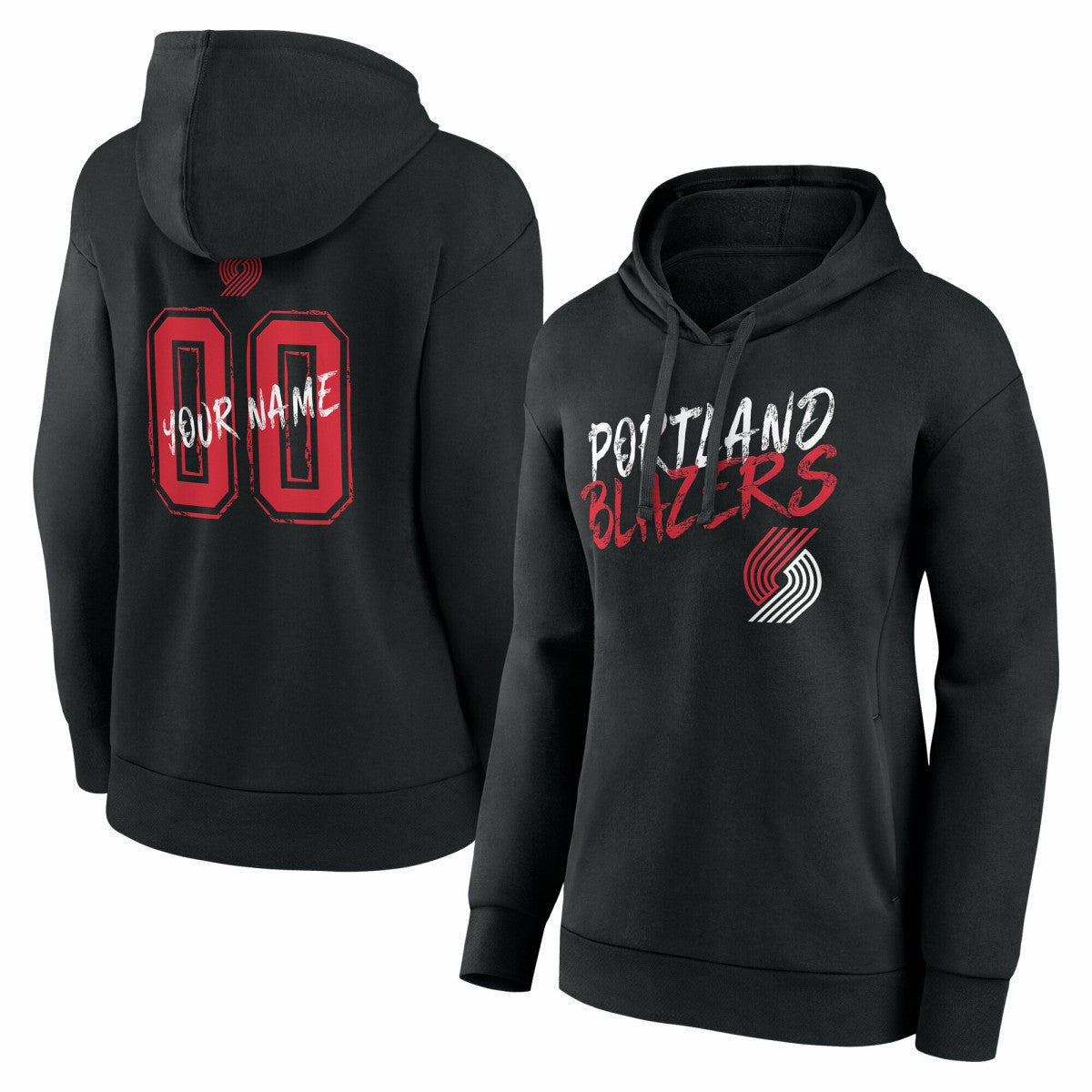 Portland Trail Blazers Women's Hustle Custom Pullover Hoodie - Black for sale