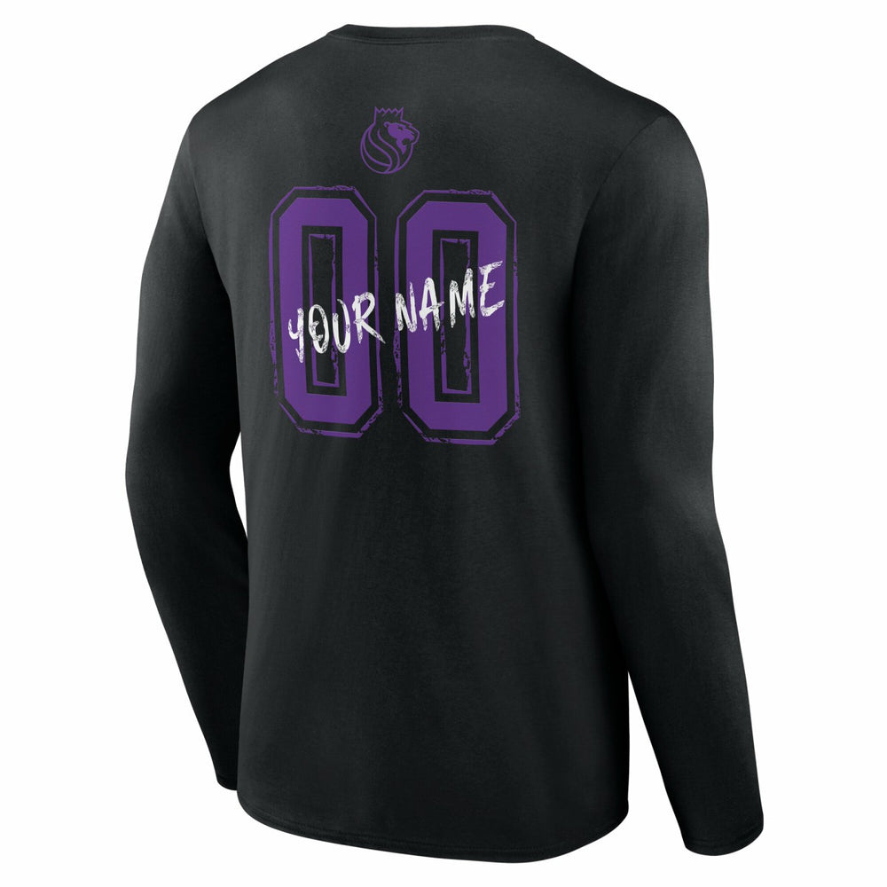 Sacramento Kings Hustle Custom Long Sleeve T-Shirt - Black discount