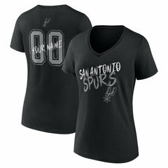 San Antonio Spurs Women's Hustle Custom V-Neck T-Shirt - Black discount