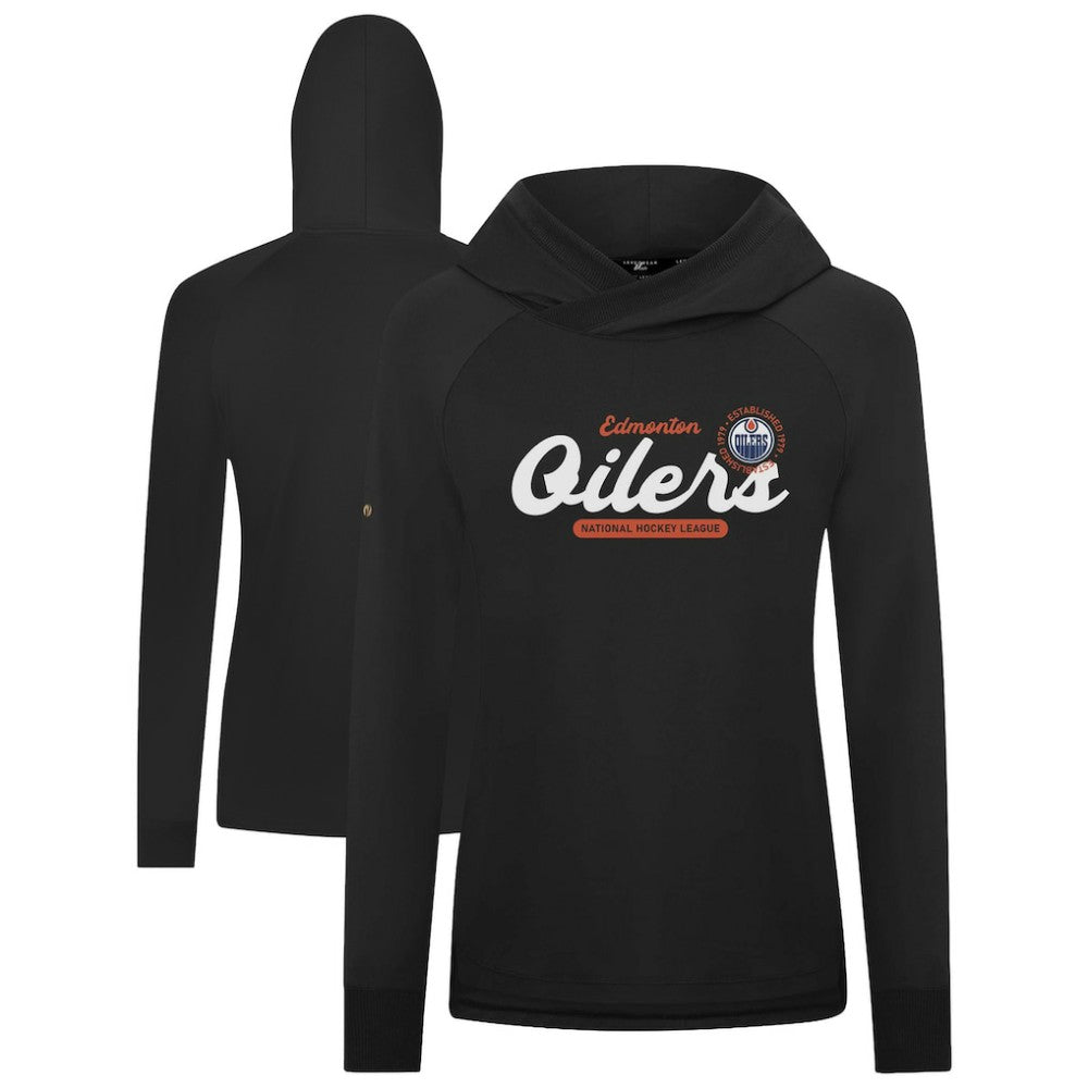 Edmonton Oilers Levelwear Women's Slender Monument Raglan Pullover Hoodie