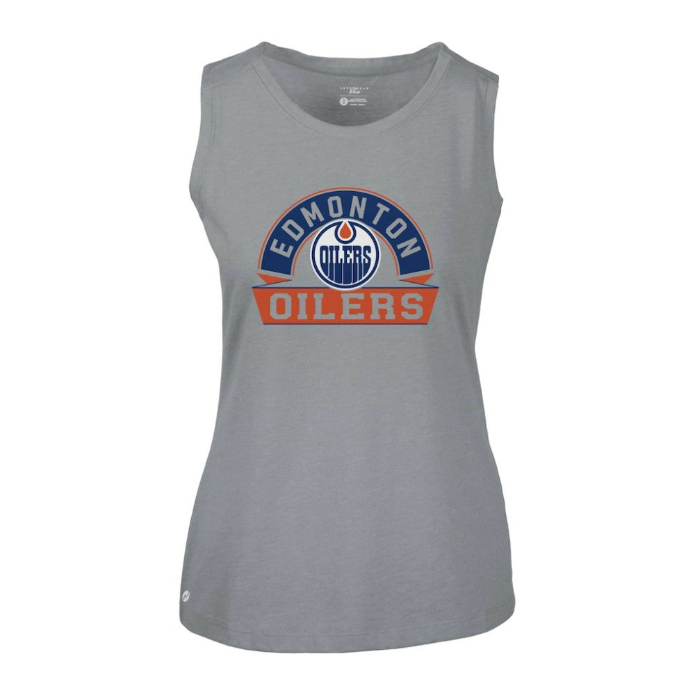 Edmonton Oilers Levelwear Women's Macy Banner Arch Tank Top