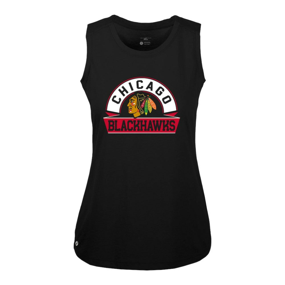 Chicago Blackhawks Levelwear Women's Macy Banner Arch Tank Top