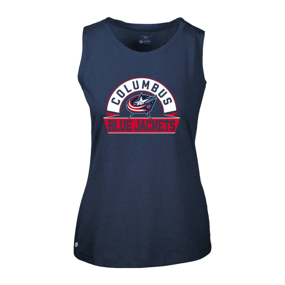 Columbus Blue Jackets Levelwear Women's Macy Banner Arch Tank Top