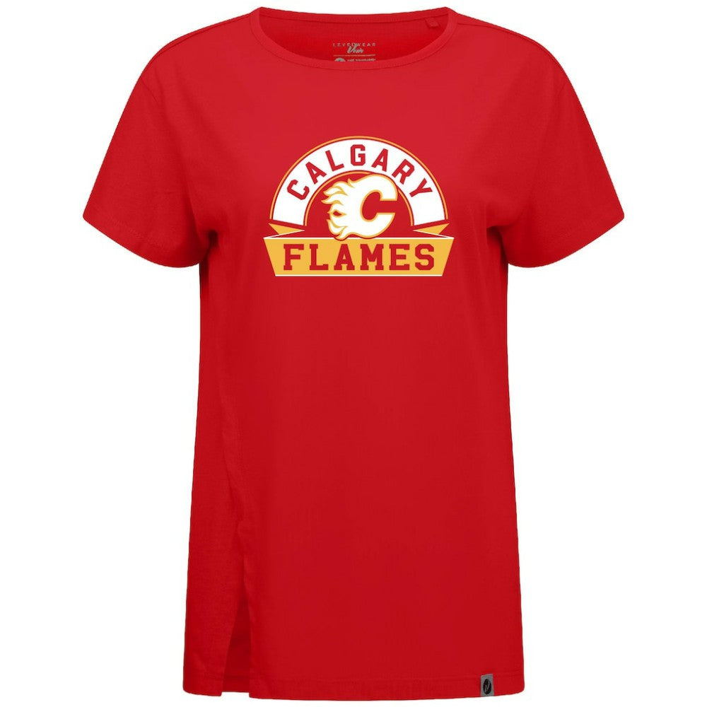 Calgary Flames Levelwear Women's Influx Banner Arch T-Shirt