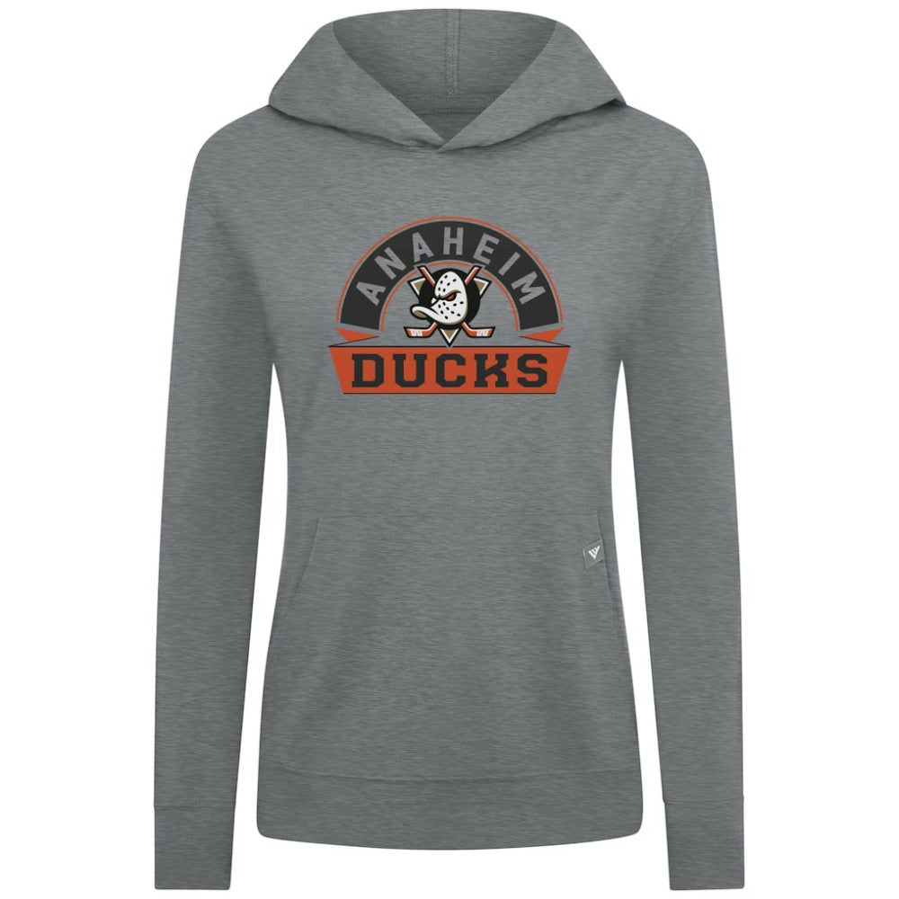 Anaheim Ducks Levelwear Women's Relay Banner Arch Pullover Hoodie