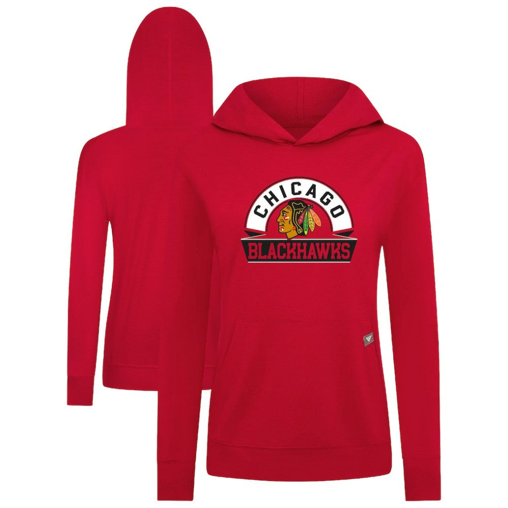 Chicago Blackhawks Levelwear Women's Relay Banner Arch Pullover Hoodie
